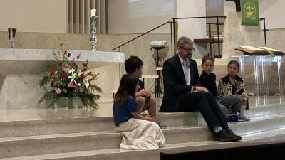 Children's message at the Sanctuary Service